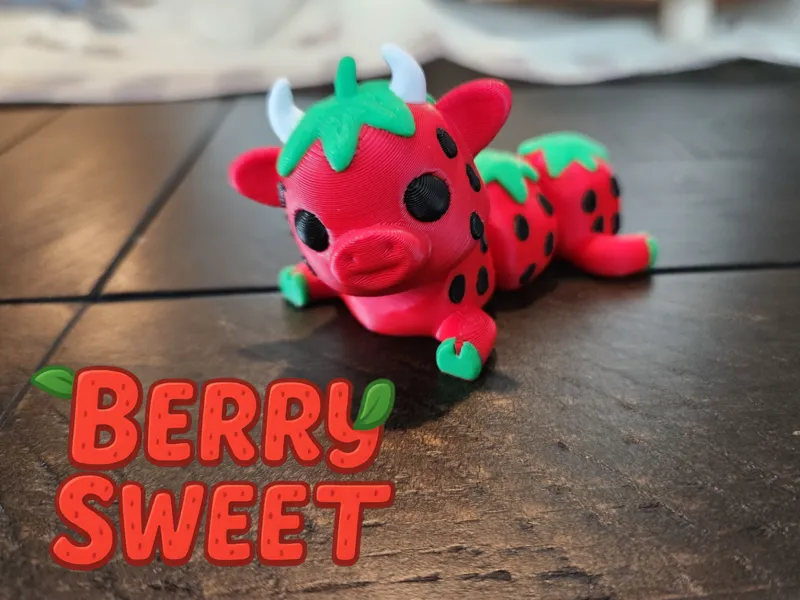 Strawberry Cow Flexi – Articulated 3D Model