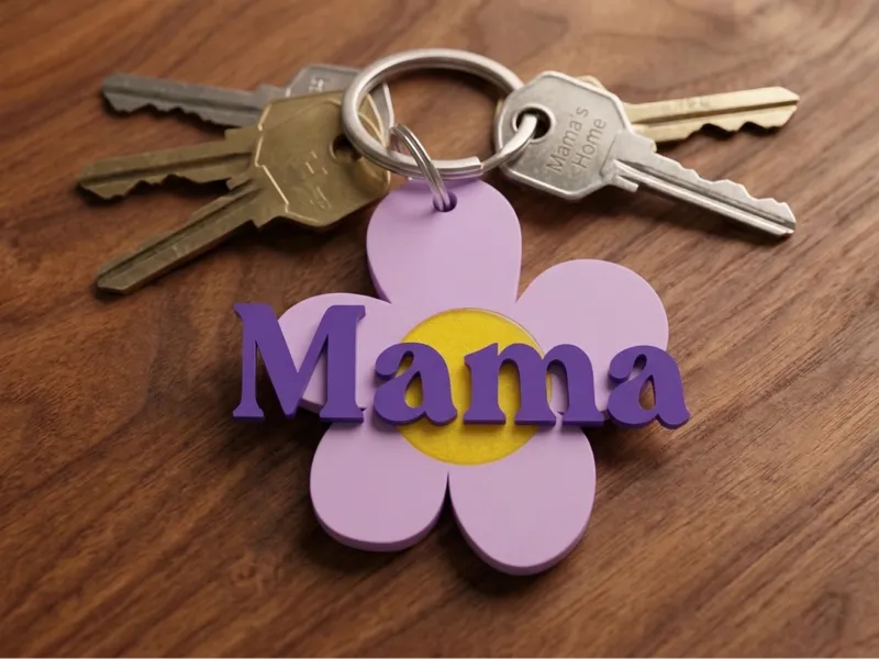 Llavero Flor "Mama" - Regalo Día de la Madre
