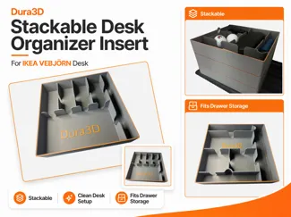 Stackable Organizer Insert for IKEA VEBJÖRN Desk