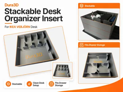 Stackable Organizer Insert for IKEA VEBJÖRN Desk