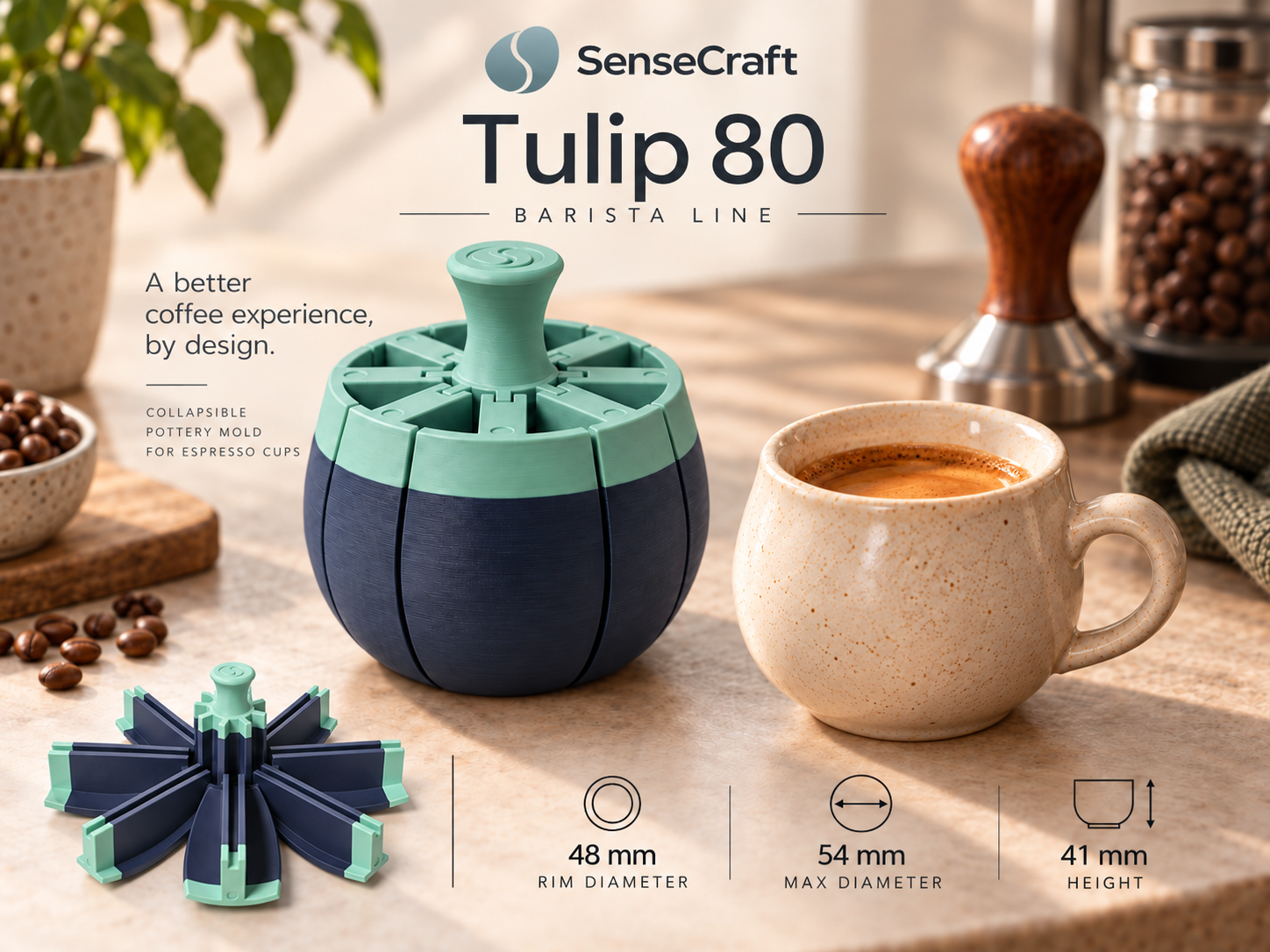 SenseCraft Tulip 80 — Espresso Cup Mold 3D model