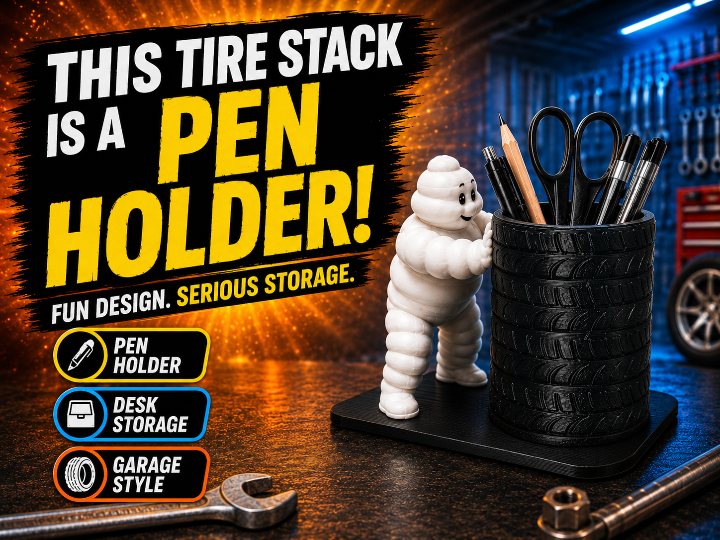 This Tire Stack Is a Pen Holder!
