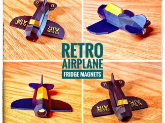 RETRO AIRPLANE FRIDGE MAGNET