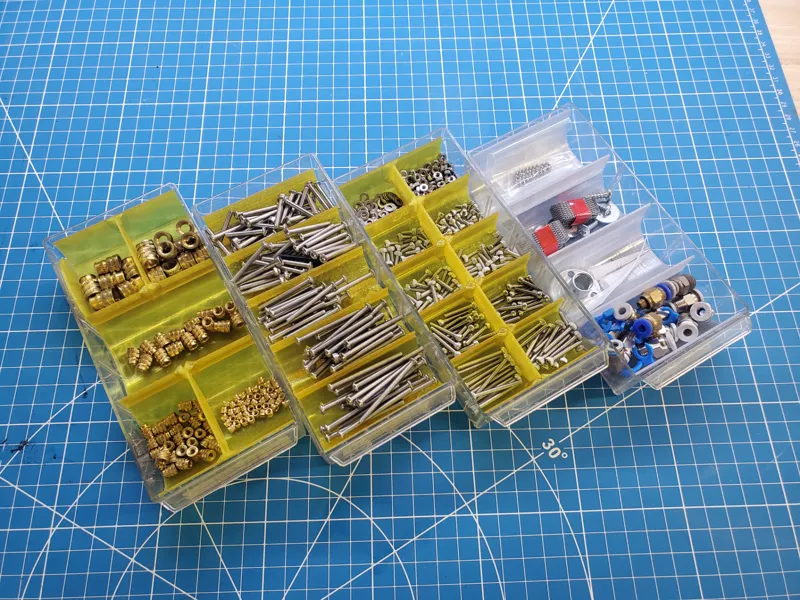 Vase-mode Inserts for parts storage drawers
