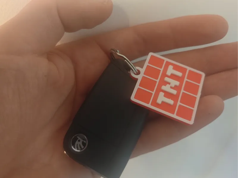 Pixel TNT Keychain – Fast Print, Clean 2 Color 