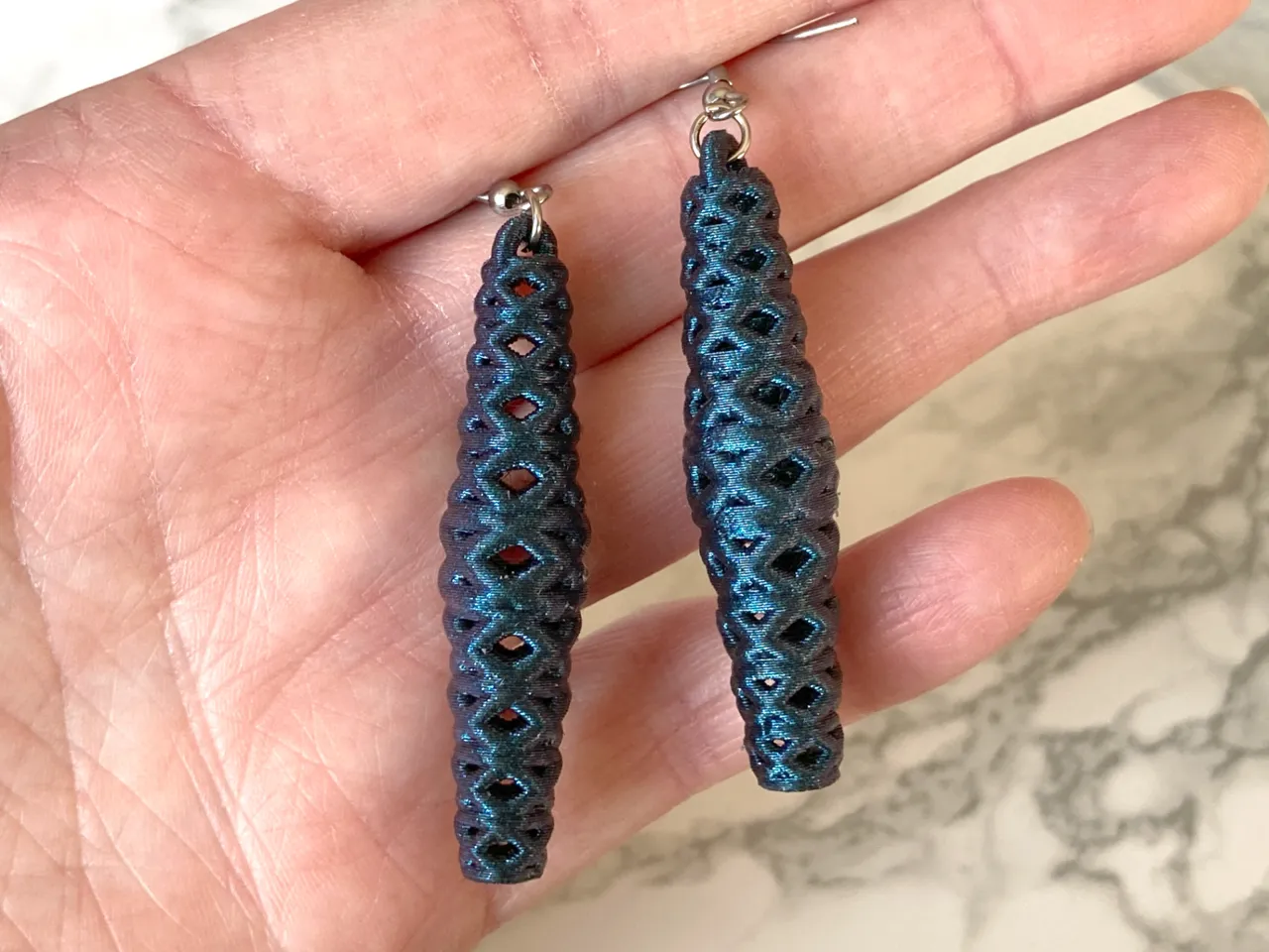 Torus Earrings and Long Bead Necklace Set view 4