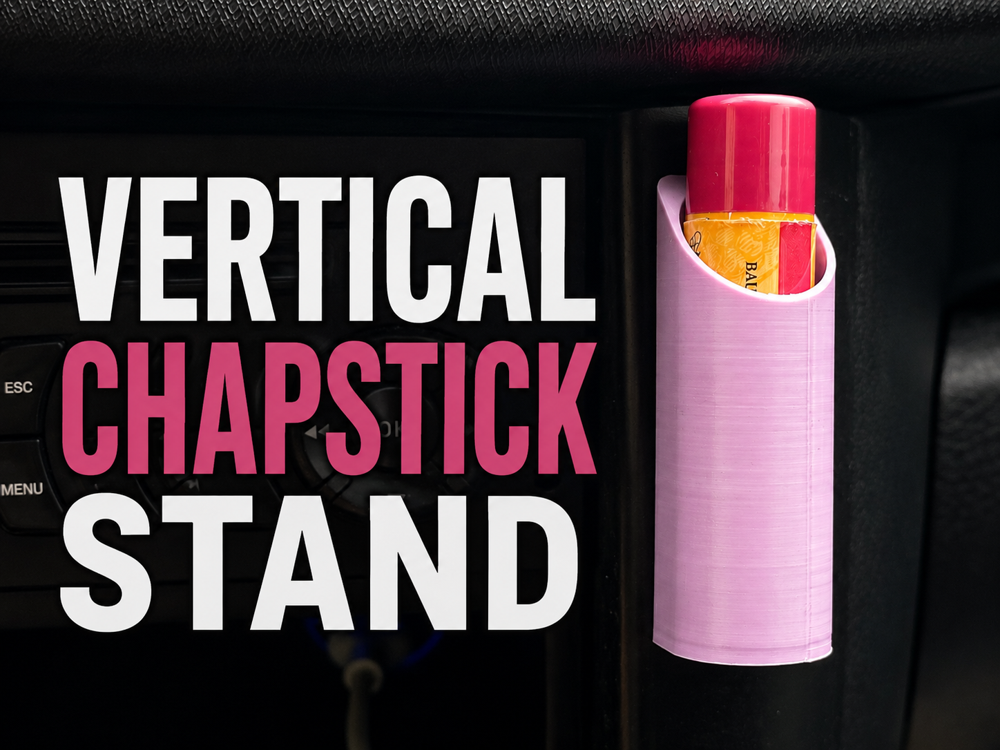 Vertical lip balm chapstick stand