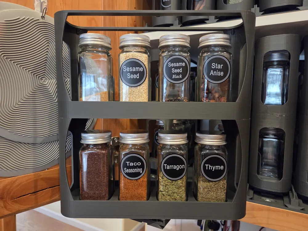 Custom Spice Rack Insert Insert for Pull Out Spice Rack - 46mm Square Jars - Free 3D Print Model ...