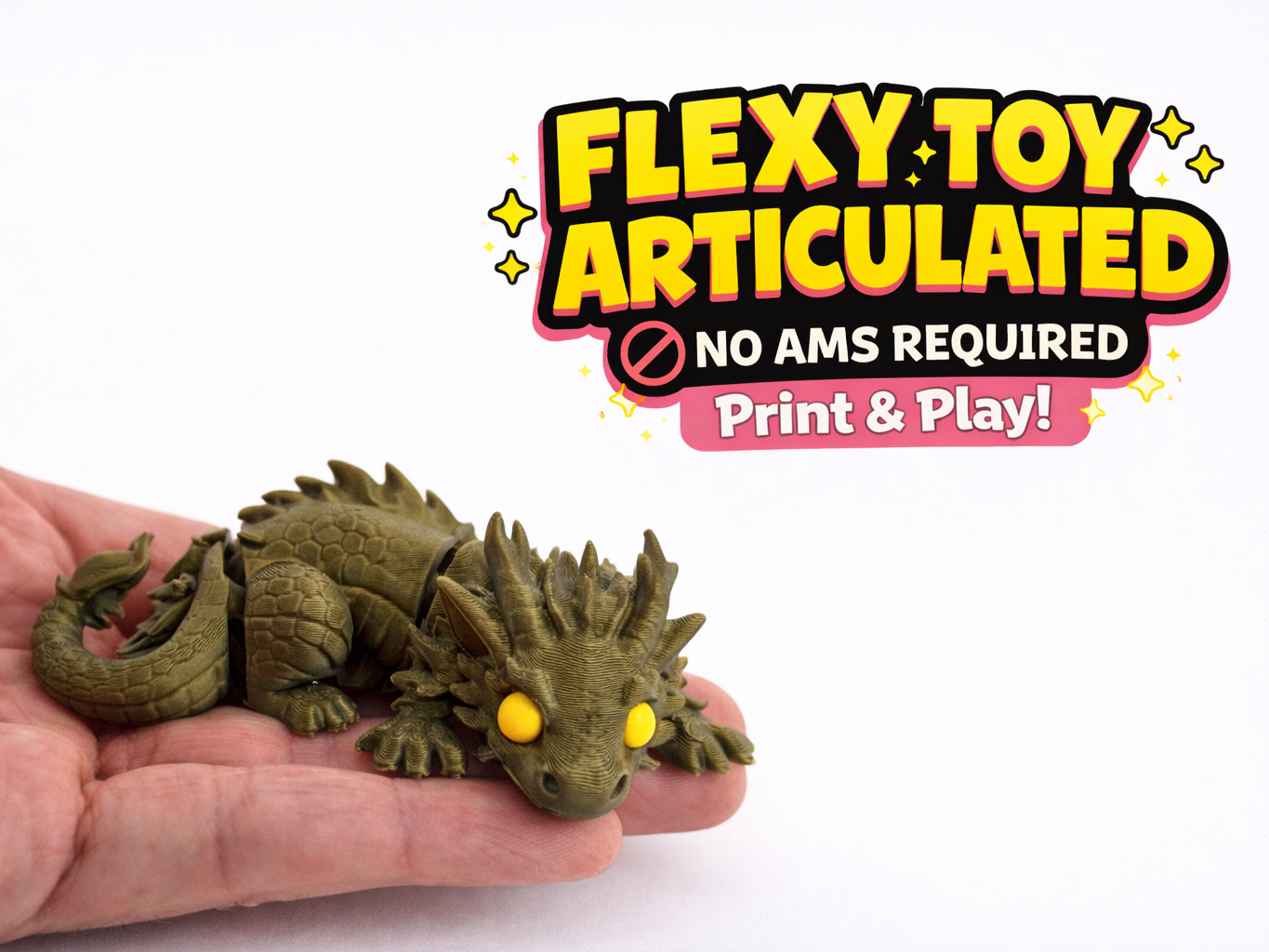 Flexi Articulated Dragon Fidget Toy v3