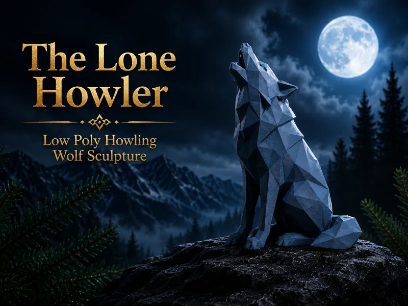 Lone Howler - Low Poly Howling Wolf