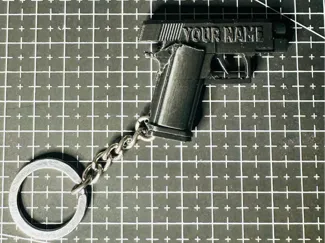 Customizable Gun Keychain 