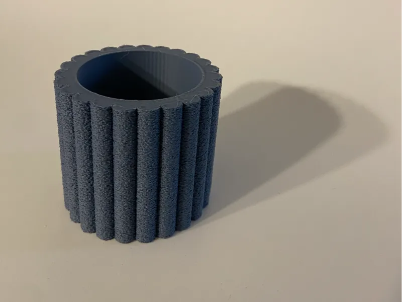 Pencil holder / small vase with fuzzy skin