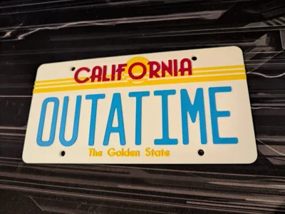 OUTATIME - Back to the Future - Licence Plate