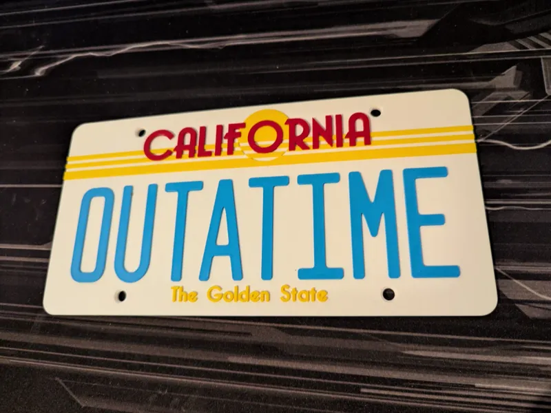 OUTATIME - Back to the Future - Licence Plate