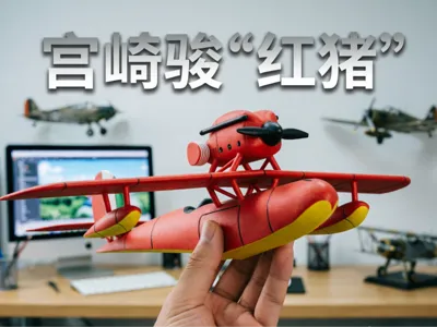 Hayao Miyazaki's Porco Rosso Seaplane - Figure Model