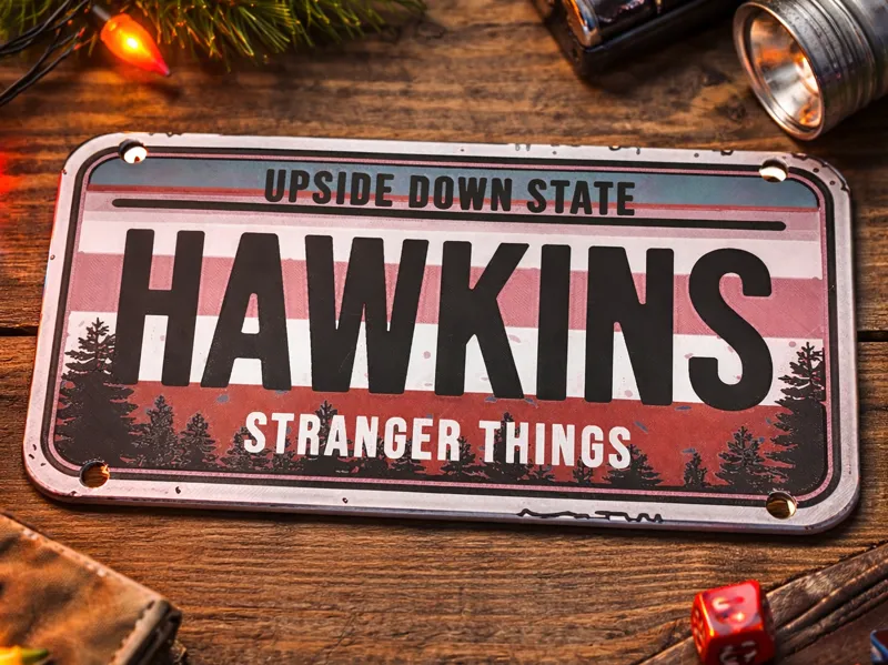 Matricula Stranger Things Hawkins-placa decorativa