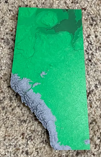 Alberta, Canada Topographical Map