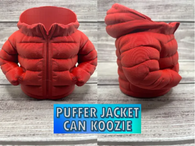 Puffer Jacket Can Koozie
