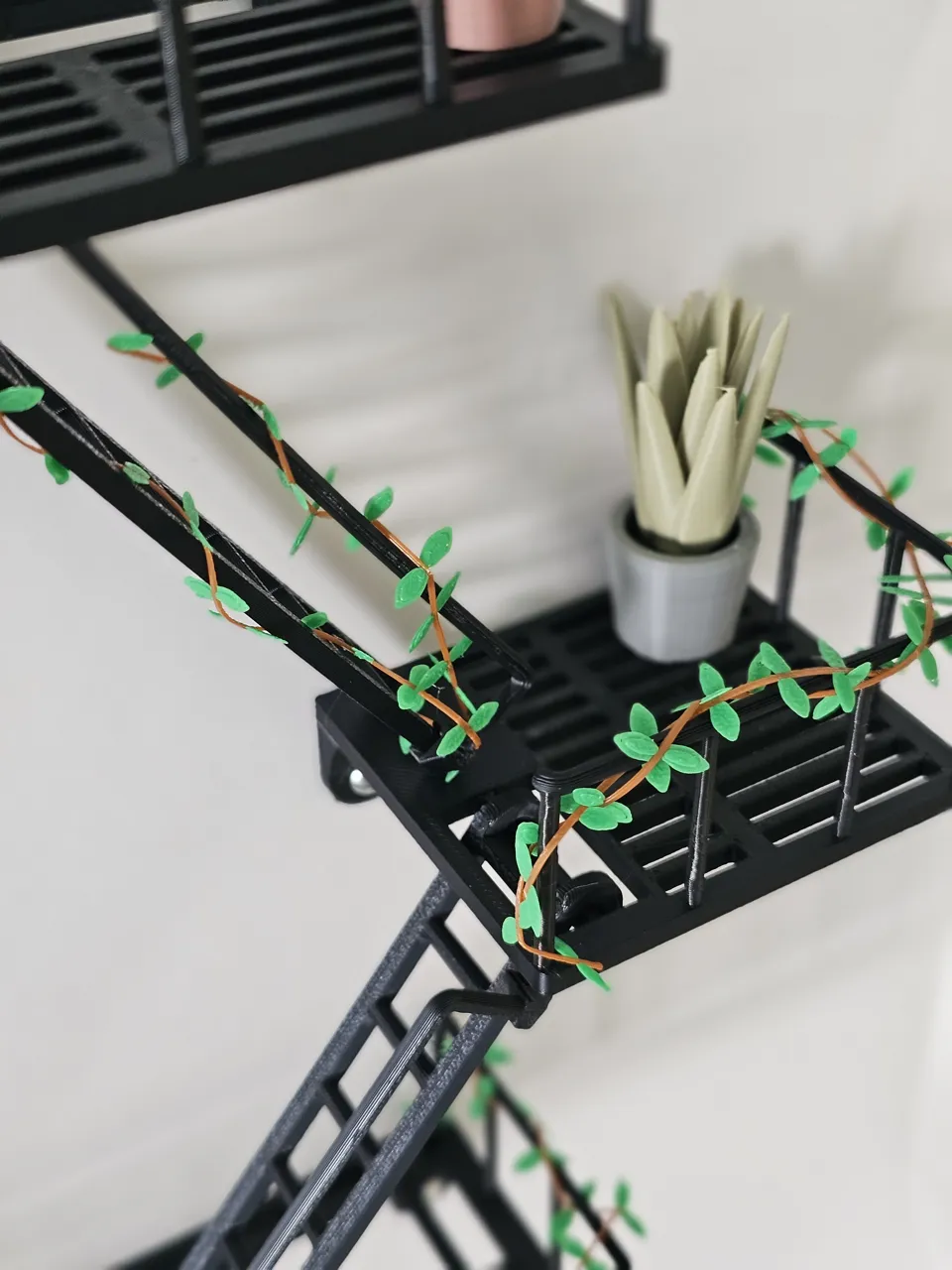Mini Fire Escape Stairway Shelf Diorama view 4