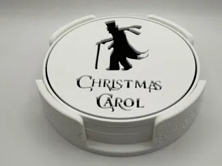 A Christmas Carol Coaster Pack with Holder