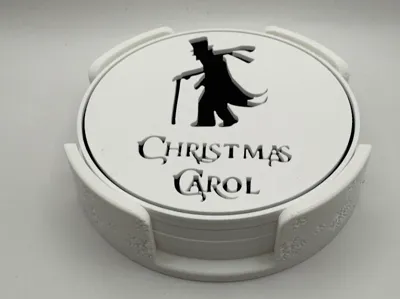 A Christmas Carol Coaster Pack with Holder