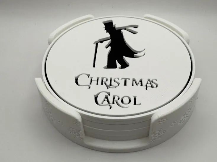 A Christmas Carol Coaster Pack with Holder