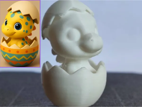 Bébé dinosaure dans son œuf