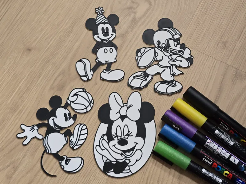 Mickey Minnie Sport Coloring Craft Cute Paint Kit