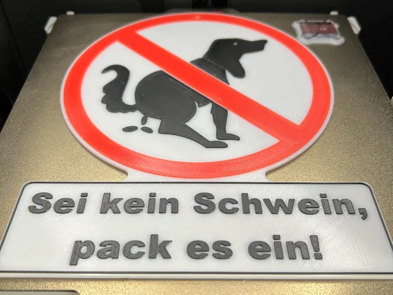 Sign prohibiting dog poop and english version