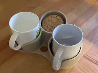 Holder for 2 Coffee Mugs & a Packet of Biscuits