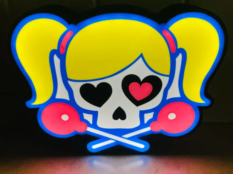 Lollipop Chainsaw Skull and Cross Lightbox