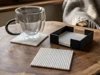 Coasters with holder - 2-color, 0.2mm layer