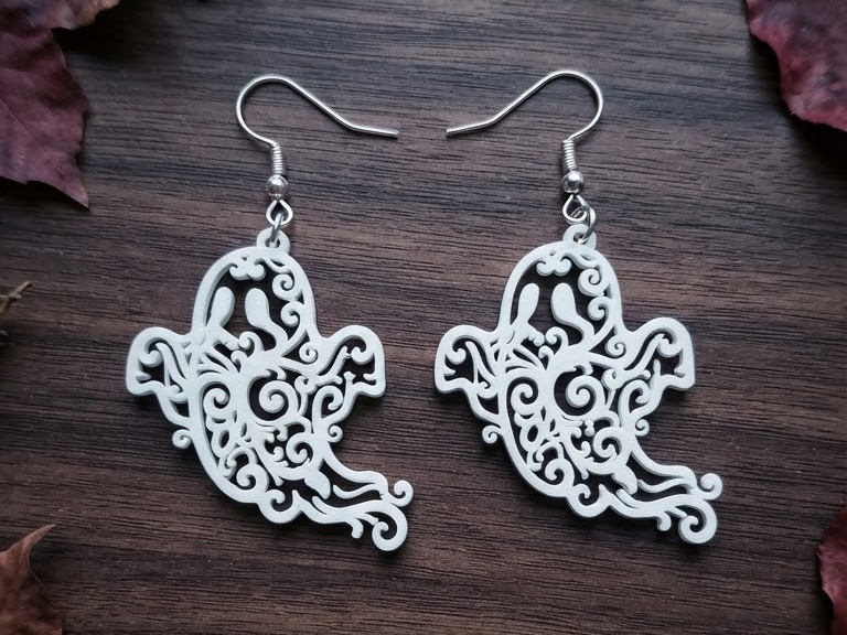 Intricate Ghost Earrings - 1