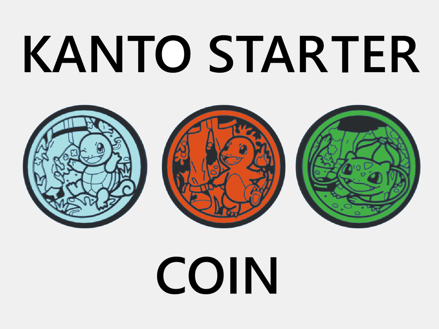 Kanto Starter pokemon - Coin Set  
