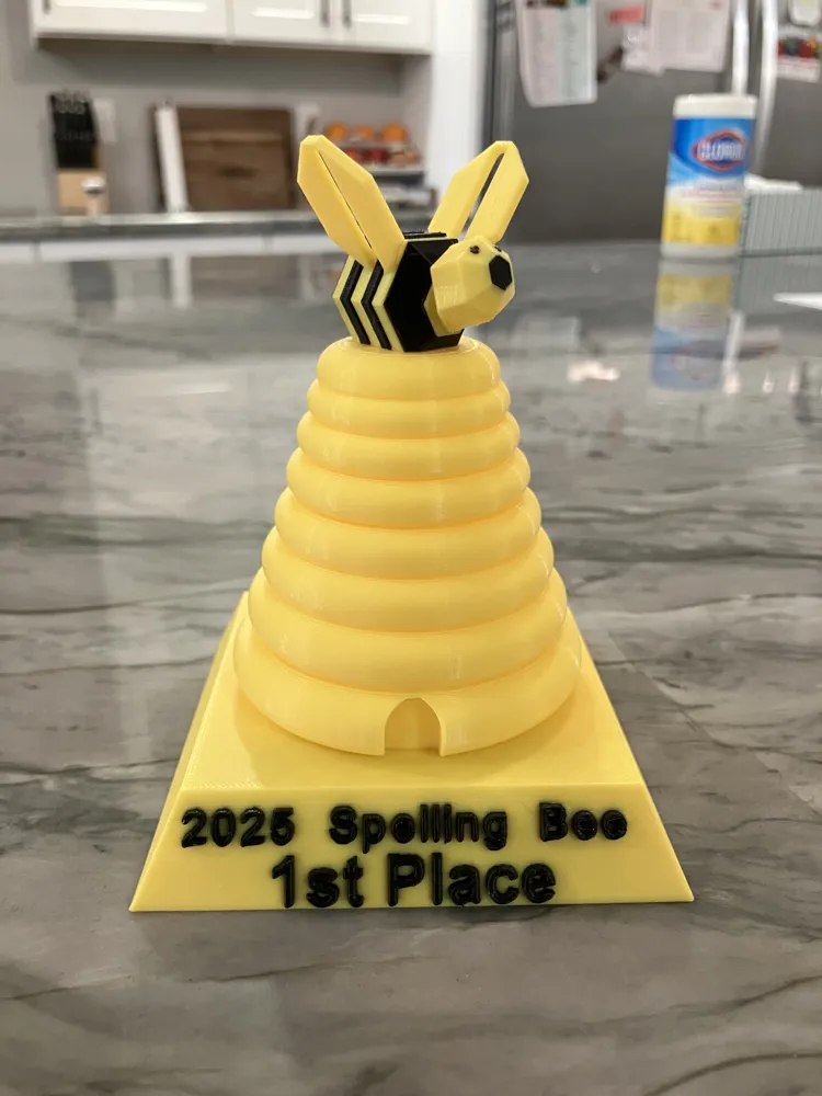 Spelling Bee Trophy 1st - 4th Place - Free 3D Print Model - MakerWorld