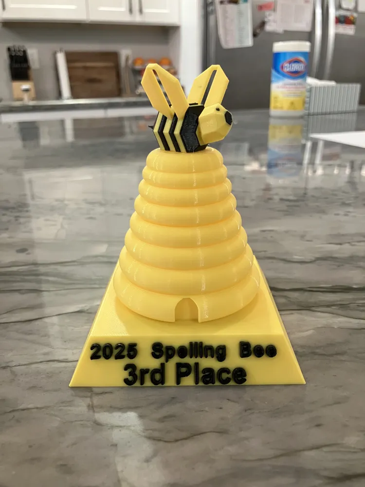 Spelling Bee Trophy 1st - 4th Place - Free 3D Print Model - MakerWorld