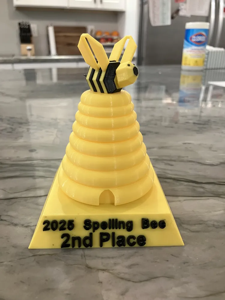Spelling Bee Trophy 1st - 4th Place - Free 3D Print Model - MakerWorld