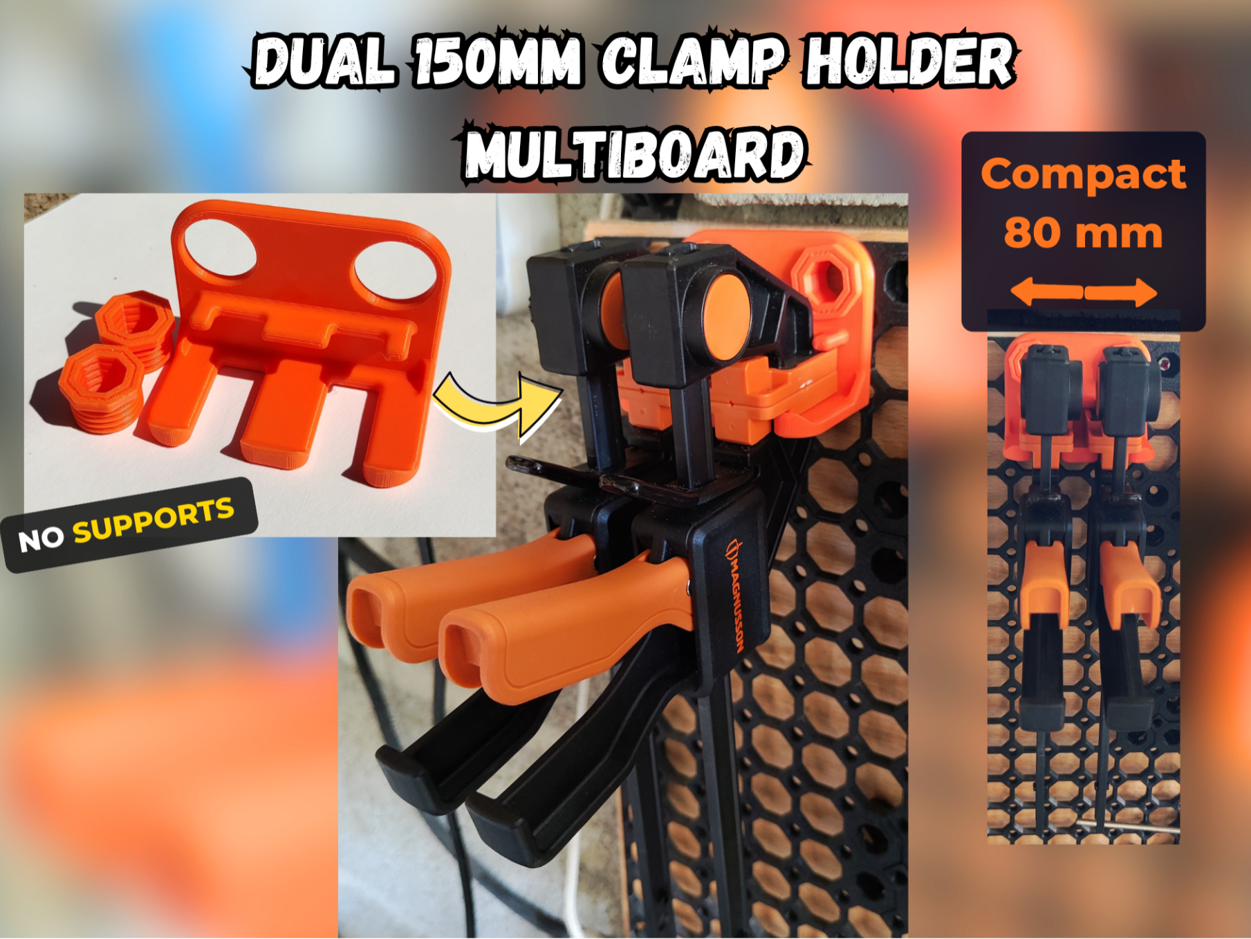 Dual 150mm Clamp Holder - Multiboard (Heavy Duty)