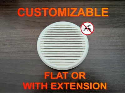 Customizable Pipe Vent Grille Cover & Insect Mesh