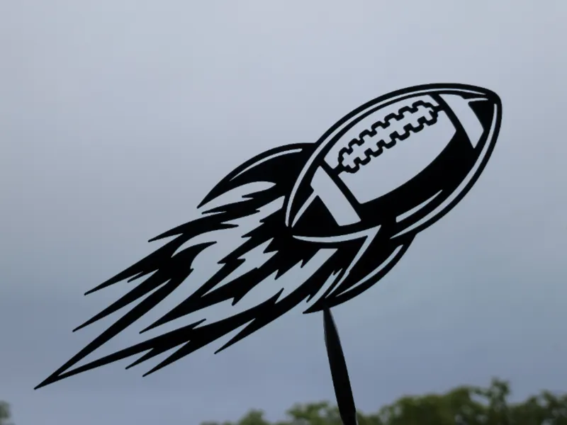 Flying Football Rocket Wall Art