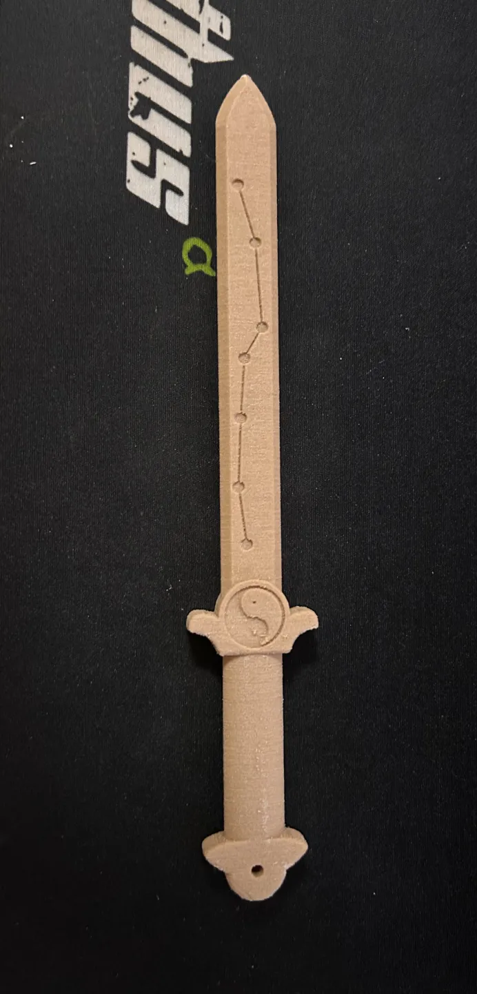 Mini épée en bois de pêcher à sept étoiles