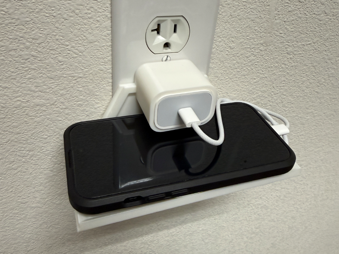 USB-C Oval Charger Mounted Outlet Wall Shelf
