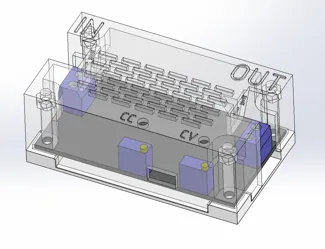 Enclosure with captive nut for DC-DC step up/down CC/CV module