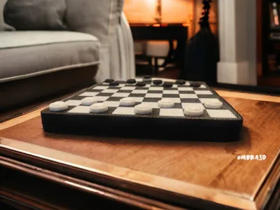 Compact Checkerboard Checkers portable chess board by OMBRA3D - MakerWorld