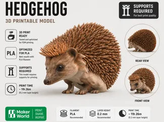 Realistic Hedgehog Figurine