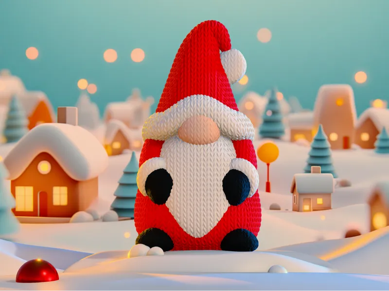 Knitted Crochet Santa Gonk Gnome