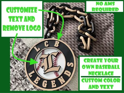 Customizable Baseball Necklace - No AMS Required!