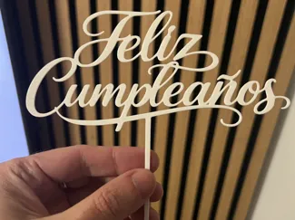 Letrero para Tortas de Feliz Cumpleaños - Topper 