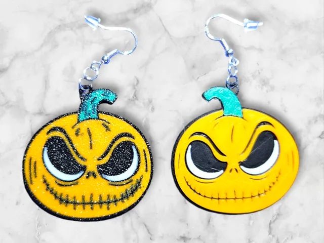 Jack Skellington Halloween Pumpkin Earrings