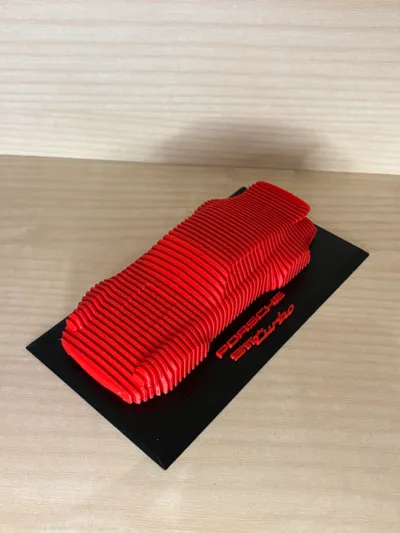 layered porsche 911 sculpture - Free 3D Print Model - MakerWorld